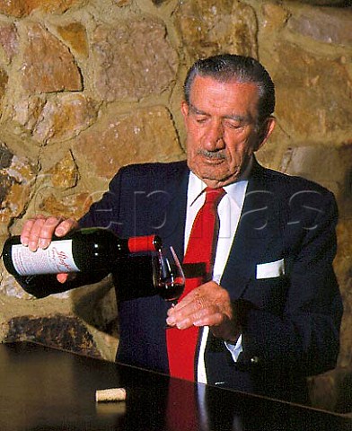 The late Max Schubert died 1994 with a bottle of 1983 Grange   Hermitage in the tasting room of Penfolds Magill   winery Adelaide South Australia