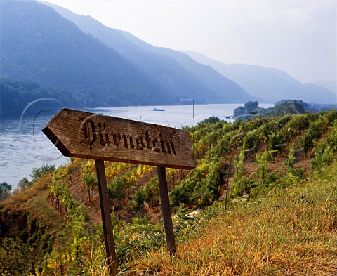 Sign to Drnstein by the Danube Cycle Path Weissenkirchen Niedersterreich Austria Wachau