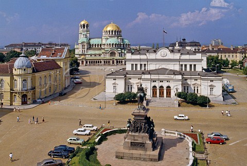 Parliament buildings and Alexander Nevsky Memorial Cathedral Sofia Bulgaria