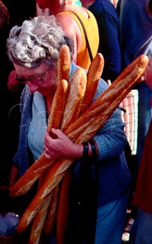 Buying bread in village market   MarignyenOrxois Marne France