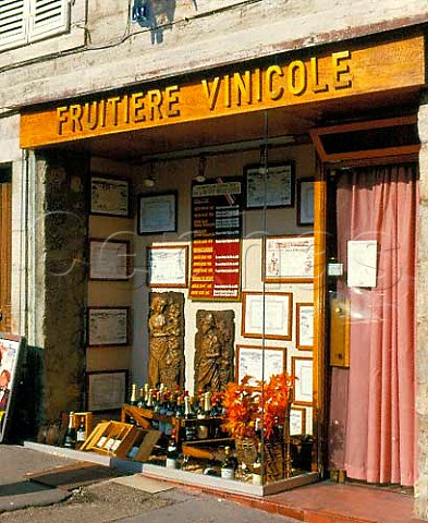 Fruitire Vinicole wine cooperative shop window    Arbois Jura France