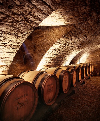 New oak barrels of Antonin Rodet in the cellar of Chteau de Rully Rully SaneetLoire France Cte Chalonnaise