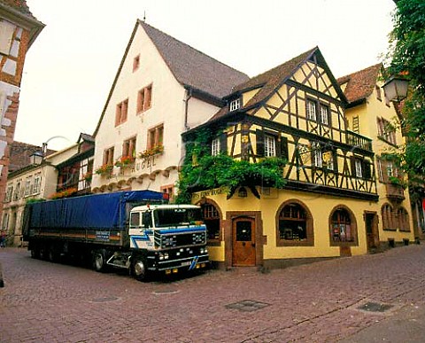 Shipment of wine leaving premises of Hugel in   Riquewihr HautRhin France   Alsace
