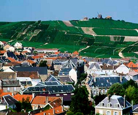 The village of Verzenay and its windmill on the   Montagne de Reims Marne France   Champagne
