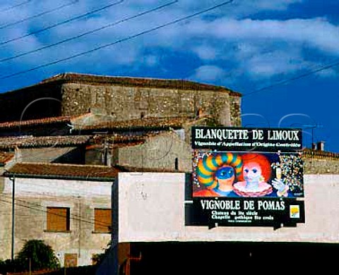 AC Blanquette de Limoux sign in Pomas Aude
