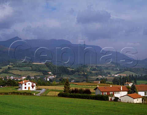 Village of StEtiennedeBagorry in the foothills of the Pyrnes  PyrnesAtlantiques France   Iroulguy