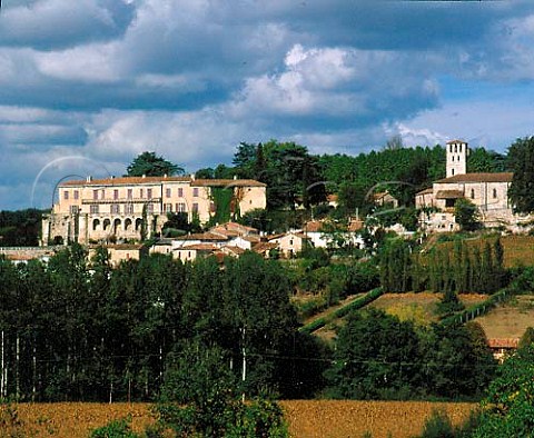 Chteau and village of Poudenas in the Tenarze area   of Armagnac   LotetGaronne France