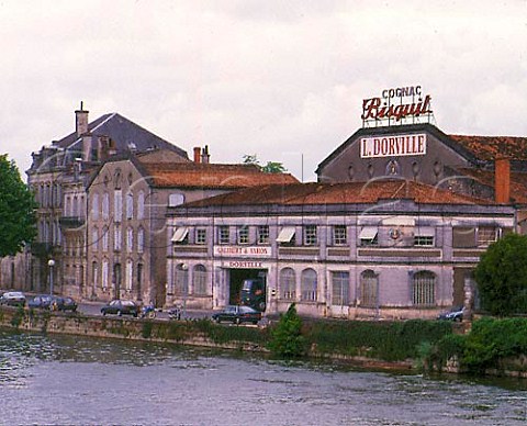 Waterfront buildings by the Charente River in   Jarnac Charente France      Cognac