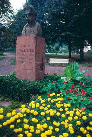 Memorial to Albert Schweitzer in his   birthplace Kaysersberg HautRhin    France   Alsace