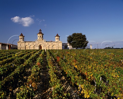 Cos dEstournel viewed over its vineyard   StEstphe Gironde France  Mdoc  Bordeaux