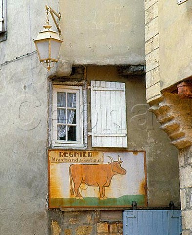 Butchers sign in Sarlat Dordogne