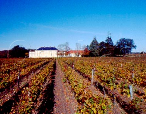 Chteau de Barbe viewed over its autumnal vineyard    Villeneuve Gironde France   Ctes de Bourg  Bordeaux