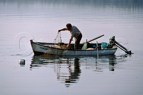Fishing in Argostoli Lagoon Cephalonia Greece
