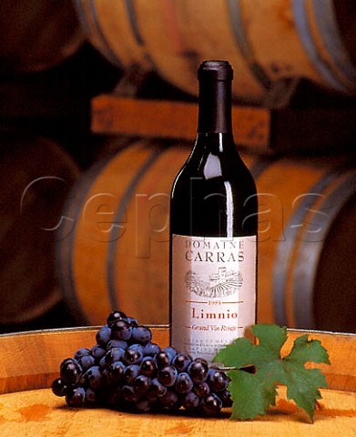 Bottle of 1985 Limnio in the barrel cellar of   Domaine Porto Carras   Sithonia Greece