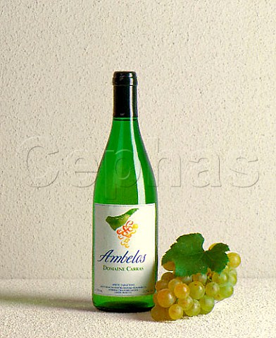 Bottle of Ambelos white wine of Domaine Porto   Carras Sithonia Halkidiki Greece