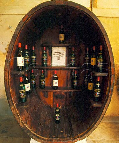 Display of wines in old cask at BiondiSanti   Montalcino Tuscany