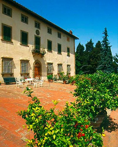 Terrace of the 15thcentury Medici Villa di   Capezzana Seano di Carmignano Tuscany Italy   Carmignano
