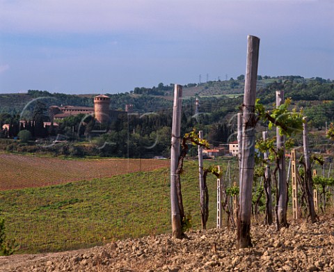 Castello della Sala of Antinori viewed from its vineyard Sala near Orvieto Umbria Italy Orvieto Classico