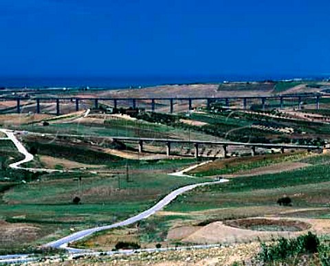 Viaducts and vineyards near Sciacca   Agrigento Province Sicily