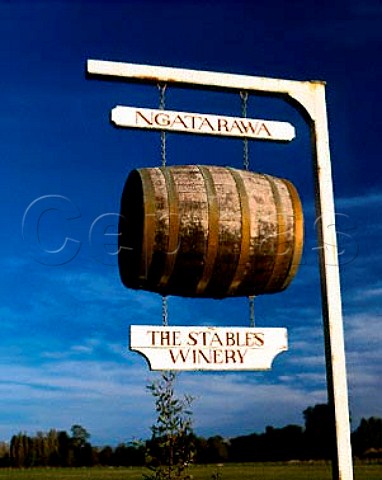 Sign at entrance to The Stables Winery of Ngatarawa   Wines Hastings Hawkes Bay NZ  North Island