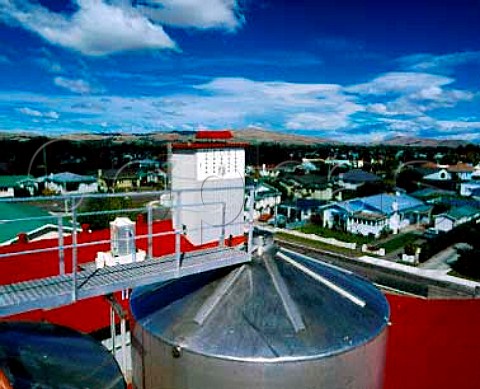 On top of the tanks at Vidals Winery Hastings   New Zealand   Hawkes Bay