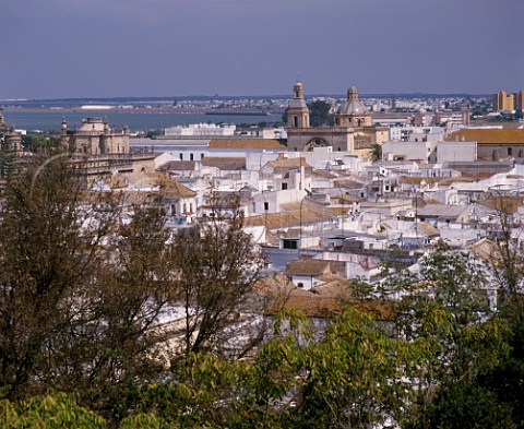View over Sanlcar de Barrameda on the Guadalquivir estuary Andaluca Spain  Manzanilla  Sherry