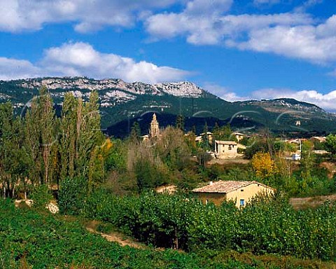 Village of Abalos with the Sierra de Cantabria   beyond La Rioja Spain   Rioja Alta