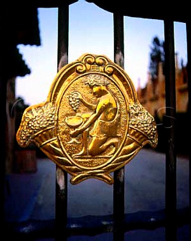 Emblem on gateway of Codorniu   Sant Sadurni dAnoia Catalonia Spain