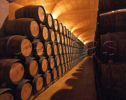 Barrel maturation cellar of Bodegas Campillo   Laguardia Alava Spain   Rioja Alavesa