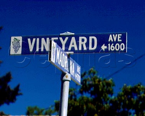 Street sign in St Helena Napa valley California