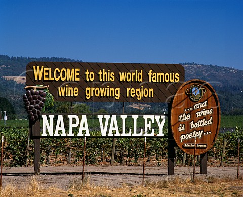 Welcome to Napa Valley sign California  
