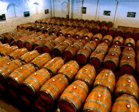 Red wine barrel room of Flora Springs   StHelena Napa Co California