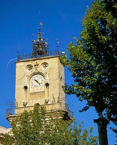 Clock tower at the Hotel de Ville in   AixenProvence  Provence  France