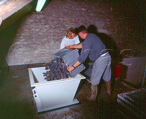 Filling the press with 2 tonnes of Pinot Noir grapes   at Champagne Ren Prvot         VillersAllerand   Marne France