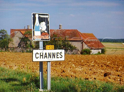 Champagne route sign at Channes Aube France   Champagne