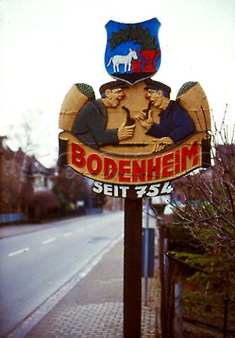 Sign at entrance to Bodenheim   Rheinhessen Germany