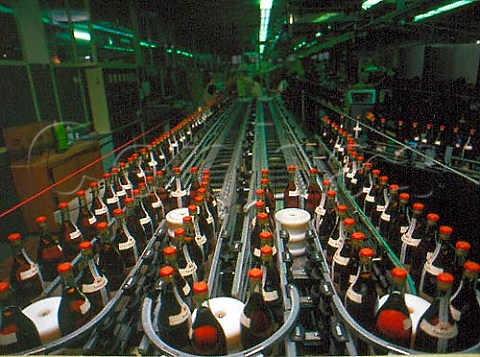 Bottling line of the AsbachUralt brandy   distillery Rdesheim Germany  
