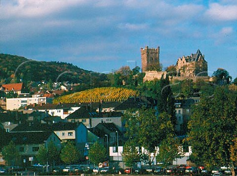 Church and castle in Bingen  Germany     Rheinhessen