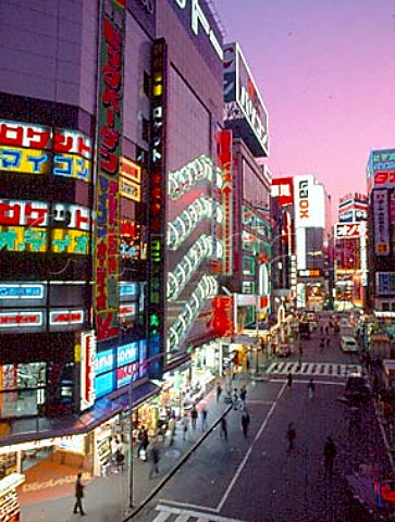 Akihabara electrical city full of discount   electronic shops  Tokyo Japan