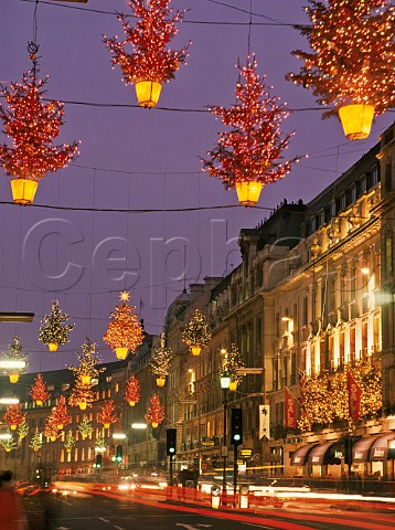 Christmas lights at dusk Regent Street  London
