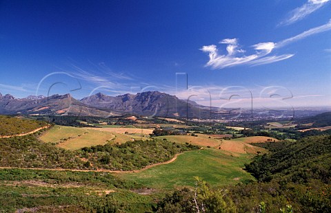View from Rustenberg looking down the   valley Stellenbosch Cape Province   South Africa Stellenbosch WO