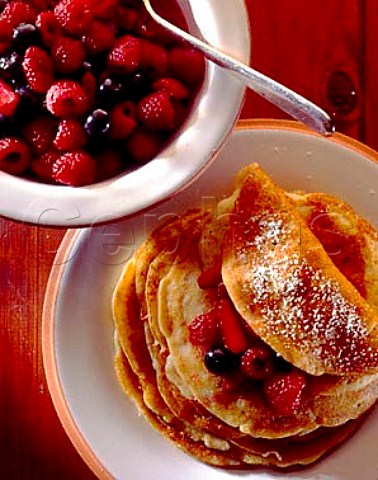 Pancakes with summer fruits