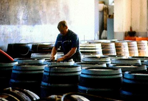 Reconditioning barrels at the Auchroisk   Distillery makers of the The Singleton   malt whisky Banffshire Scotland