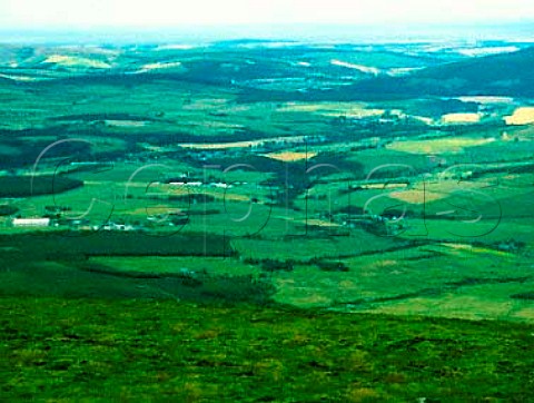 View of Speyside including Ben Rhinnes Glenallachie   and Macallan distilleries and Aberlour and Rothes villages Scotland