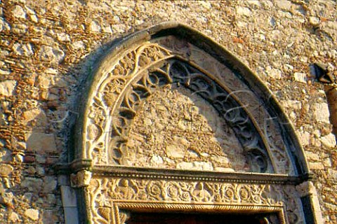 Vine and grapes motif on archway of the   cathedral at Taormina Sicily Italy
