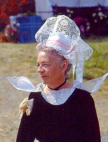 Traditional Pont Aven Coiffe or lace head dress   Brittany