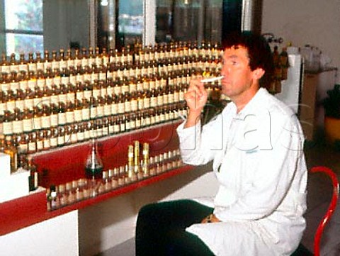Nosing  chief blender of fragrances at work at   Parfumerie Fragonard near Grasse   Alpes Maritimes France   Provence
