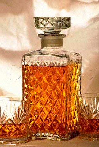 Whisky decanter and two glasses