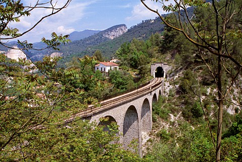 The narrowgauge railway between  Nice and Tende AlpesMaritimes France
