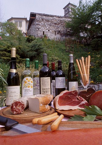Hams salami and wines of Friuli Italy